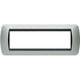 Placca 7 posti Alluminio Bticino Living L4807AL