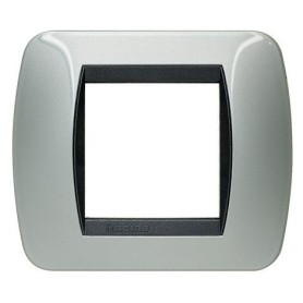 Placca 2 posti Alluminio Bticino Living L4802AL