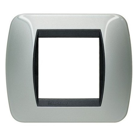 Placca 2 posti Alluminio Bticino Living L4802AL Placca 2 posti Alluminio Bticino Living L4802AL
