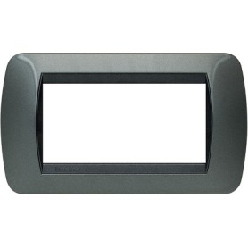 Placca 4 posti Acciaio Scuro Bticino Living L4804AC
