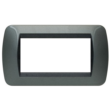 Placca 4 posti Acciaio Scuro Bticino Living L4804AC Placca 4 posti Acciaio Scuro Bticino Living L4804AC