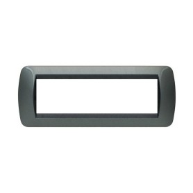 Placca 7 posti Acciaio Scuro Bticino Living L4807AC