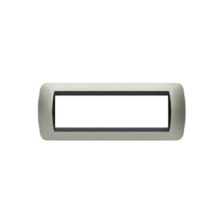 Placca 7 posti Titanio Chiaro Bticino Living L4807TC Placca 7 posti Titanio Chiaro Bticino Living L4807TC
