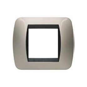 Placca 2 posti Titanio Chiaro Bticino Living L4802TC