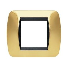 Placca 2 posti Oro Vero Bticino Living L4802OR