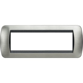 Placca 7 posti Acciaio Spazzolato Bticino Living L4807ACS