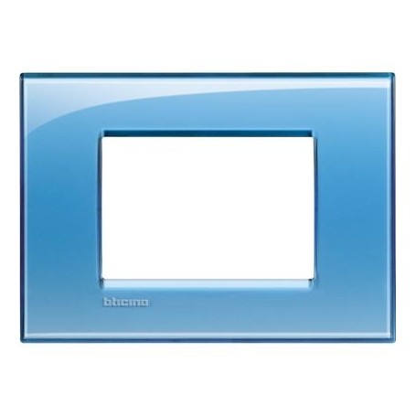 Placca 3 posti Azzurro Bticino Living LNA4803AD