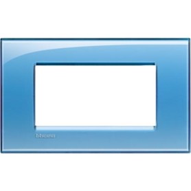 Placca 4 posti Azzurro Bticino Living LNA4804AD
