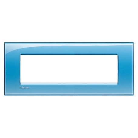 Placca 7 posti Azzurro Bticino Living LNA4807AD