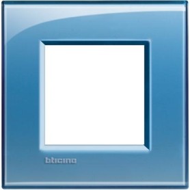 Placca 2 posti Azzurro Bticino Living LNA4802AD