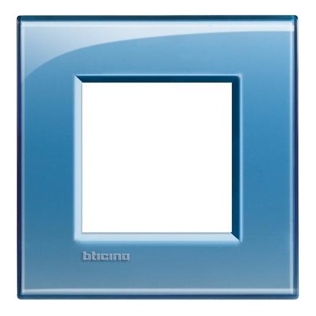 Placca 2 posti Azzurro Bticino Living LNA4802AD