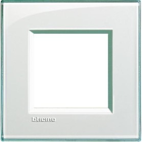 Placca 2 posti Acquamarina Bticino Living LNA4802KA