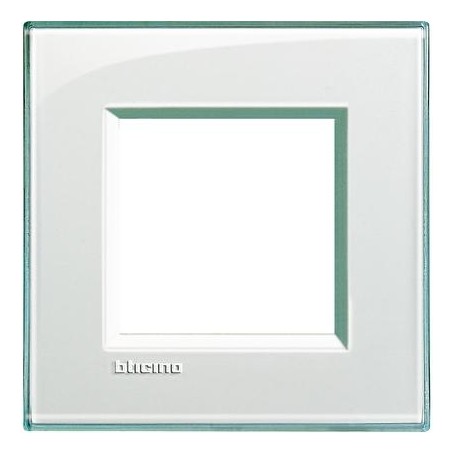 Placca 2 posti Acquamarina Bticino Living LNA4802KA