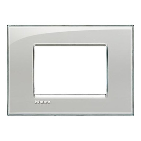 Placca 3 posti Grigio Ghiaccio Bticino Living LNA4803KG