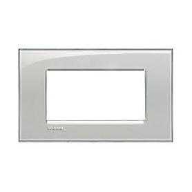 Placca 4 posti Grigio Ghiaccio Bticino Living LNA4804KG