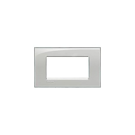 Placca 4 posti Grigio Ghiaccio Bticino Living LNA4804KG