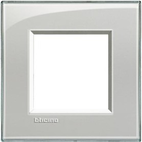 Placca 2 posti Grigio Ghiaccio Bticino Living LNA4802KG