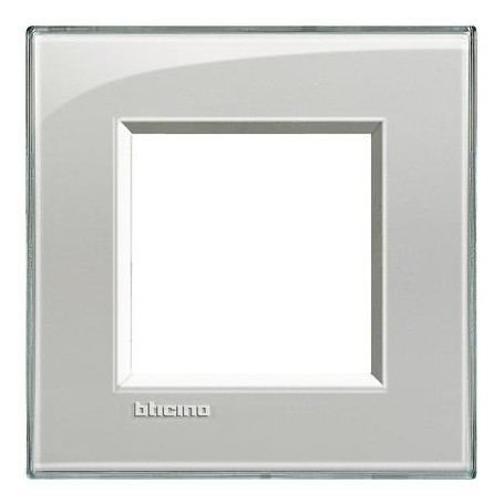 Placca 2 posti Grigio Ghiaccio Bticino Living LNA4802KG