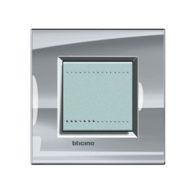 Placca 2 posti Nichel Bticino Living LNA4802NS