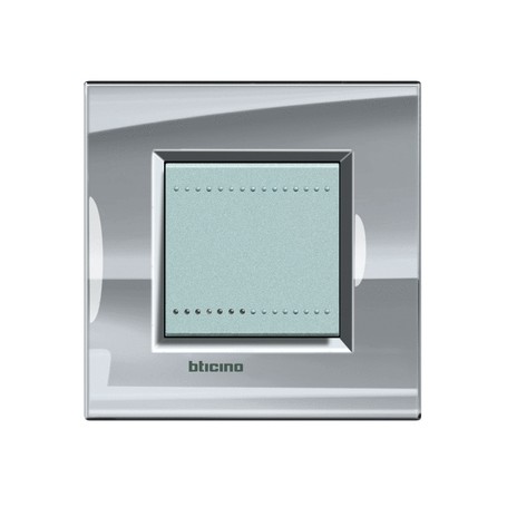 Placca 2 posti Nichel Bticino Living LNA4802NS