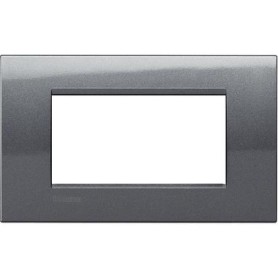 Placca 4 posti Acciaio Bticino Living LNA4804AC