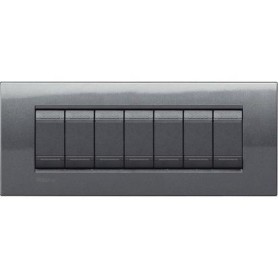 Placca 7 posti Acciaio Bticino Living LNA4807AC