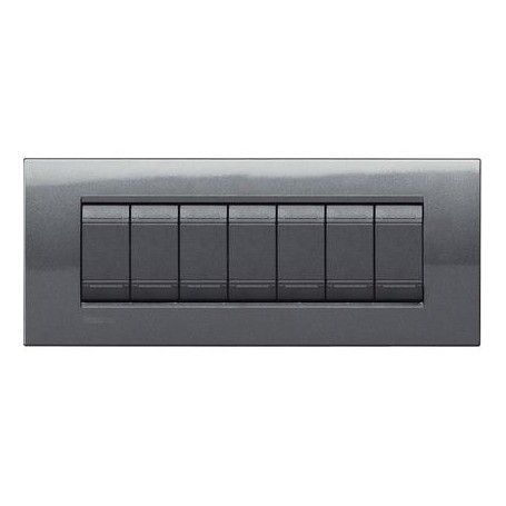 Placca 7 posti Acciaio Bticino Living LNA4807AC