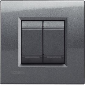 Placca 2 posti Acciaio Bticino Living LNA4802AC