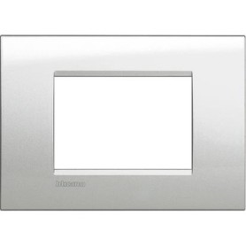 Placca 3 posti Argento Lunare Bticino Living LNA4803GL