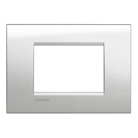 Placca 3 posti Argento Lunare Bticino Living LNA4803GL Placca 3 posti Argento Lunare Bticino Living LNA4803GL