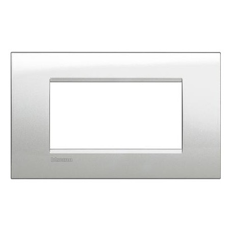 Placca 4 posti Argento Lunare Bticino Living LNA4804GL