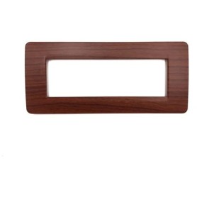 Placca 7 posti legno noce Compatibile con Bticino matix