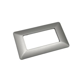 Placca 4 posti  Silver Compatibile con Bticino matix come am4803msl
