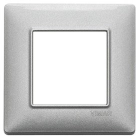 Placca 2M argento metallizzato Vimar Plana 14642.71