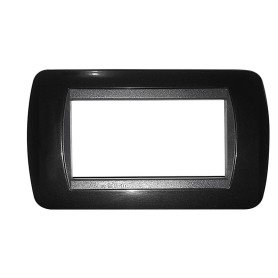 Placca Nera 4 posti Compatibile con Bticino Living tipo l4804pa