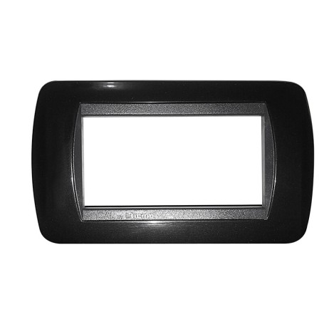 Placca Nera 4 posti Compatibile con Bticino Living tipo l4804pa Placca Nera 4 posti Compatibile con Bticino Living tipo l4804pa