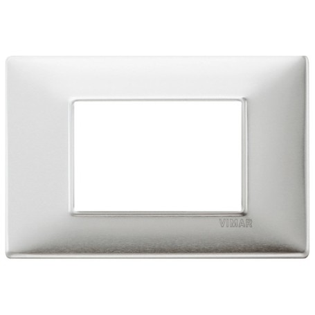 Placca 3M alluminio spazzolato Vimar Plana 14653.81 Placca 3M alluminio spazzolato Vimar Plana 14653.81