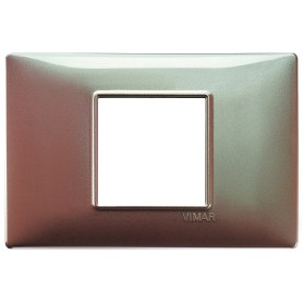 Placca 2M marrone micalizzato scatola rotonda Vimar Plana 14642.23