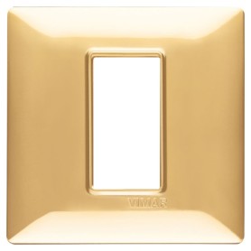 Placca 1M oro lucido scatola rotonda Vimar Plana 14641.24