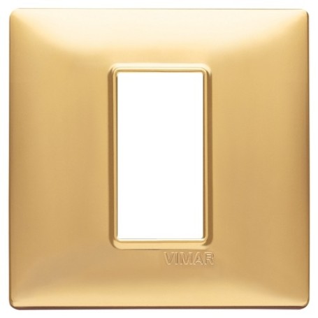 Placca 1M oro opaco scatola rotonda Vimar Plana 14641.25