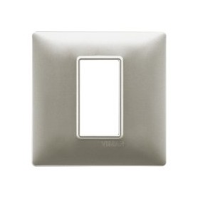 Placca 1M nichel opaco per scatola rotonda  Vimar Plana 14641.21