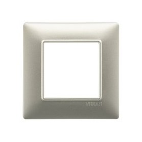 Placca 2M nichel opaco per scatola rotonda  Vimar Plana 14642.21