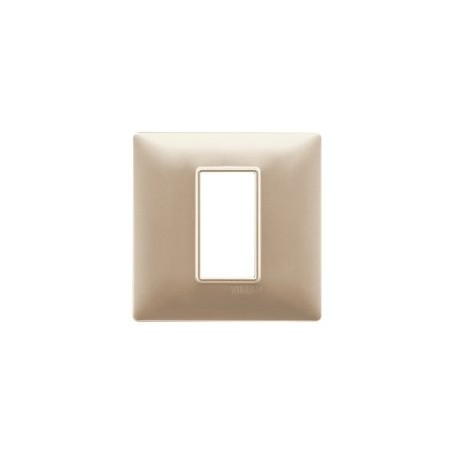 Placca 1M champagne opaco per scatola rotonda  Vimar Plana 14641.22 Placca 1M champagne opaco per scatola rotonda  Vimar Plana 14641.22