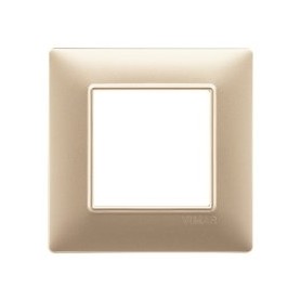 Placca 2M champagne opaco per scatola rotonda  Vimar Plana 14642.22