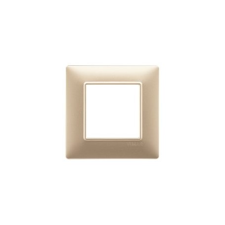 Placca 2M champagne opaco per scatola rotonda  Vimar Plana 14642.22 Placca 2M champagne opaco per scatola rotonda  Vimar Plana 14642.22