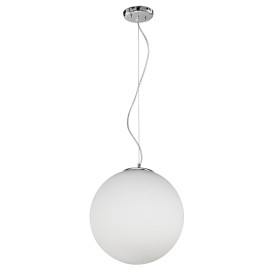 Lampadario con lampada a sospensione in vetro bianco D.40cm art.6346 Illuminazione moderna