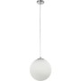 Lampadario con lampada a sospensione in vetro bianco diametro 30cm art.6344 Illuminazione moderna ideale per salone e cucina