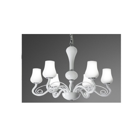 Lampadario sospensione in vetro D.66  art.5783 illuminazione moderna e contemporanea per salone sala da pranzo camera da letto