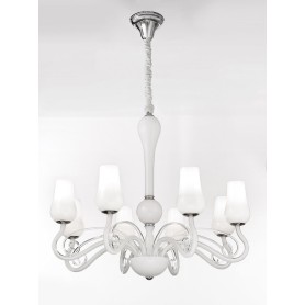 Lampadario sospensione in vetro D.74  art.5782 illuminazione moderna e contemporanea per salone sala da pranzo camera da letto