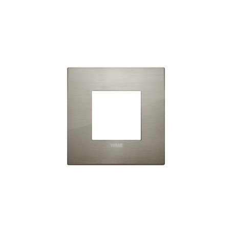 Placca Classic 2M acciaio spazzolato scatola rotonda Vimar Arkè 19642.08